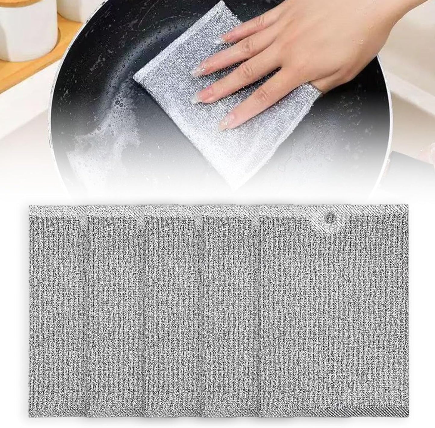 Éponges à Vaisselle en Acier-lot de 10 pièces