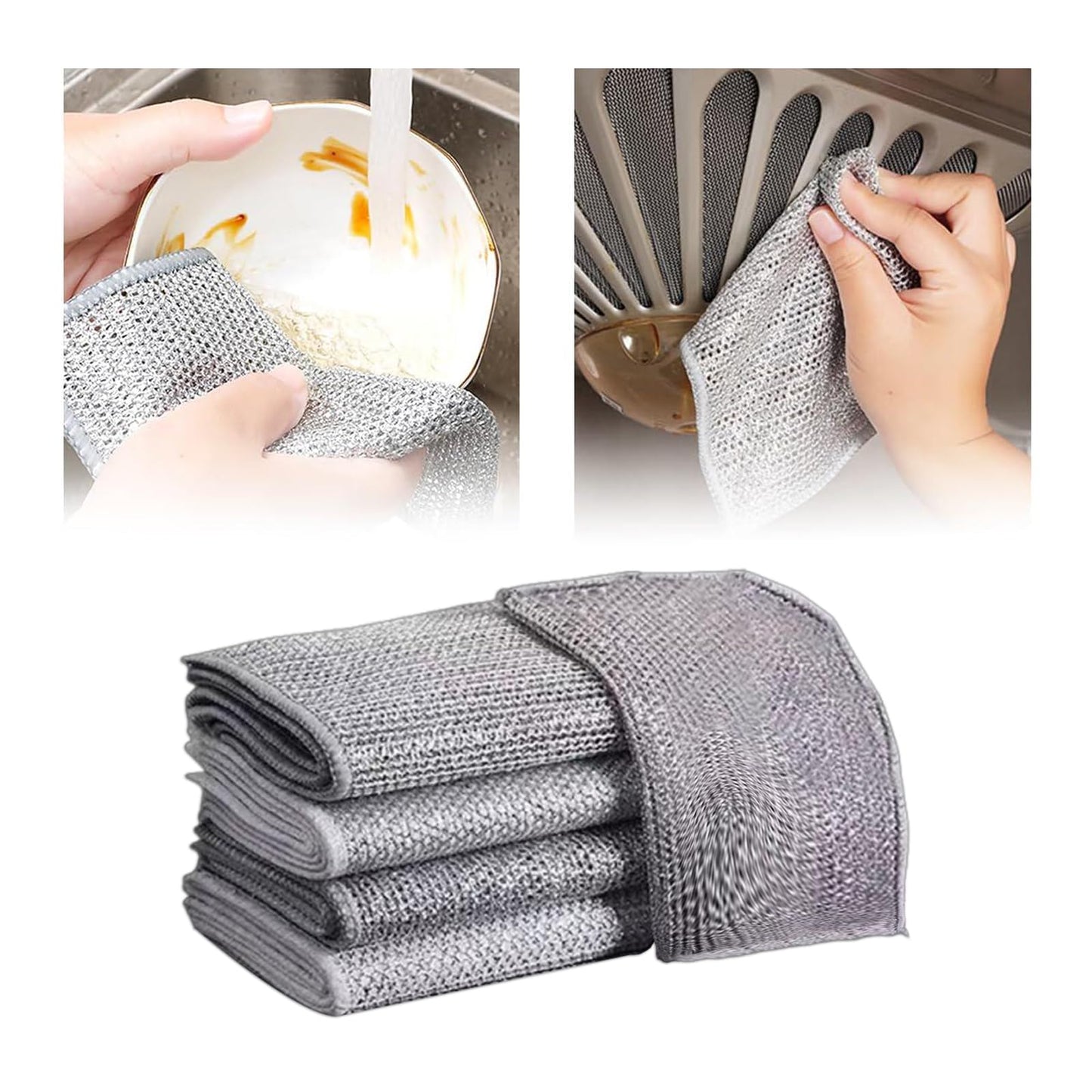 Éponges à Vaisselle en Acier-lot de 10 pièces