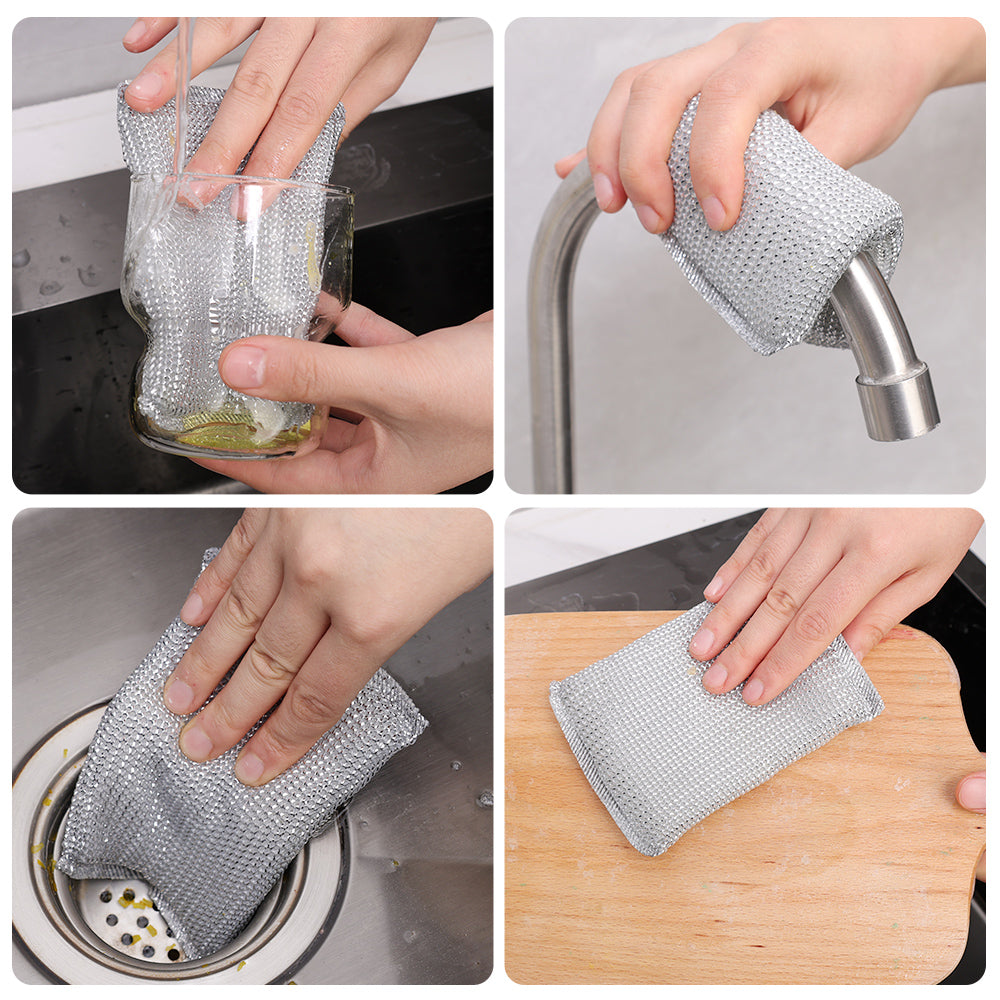 Éponges à Vaisselle en Acier-lot de 10 pièces