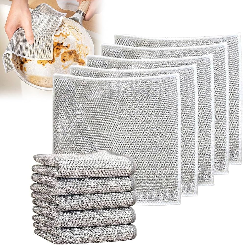 Éponges à Vaisselle en Acier-lot de 10 pièces