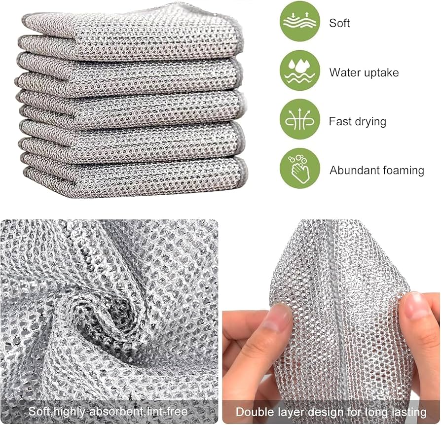 Éponges à Vaisselle en Acier-lot de 10 pièces