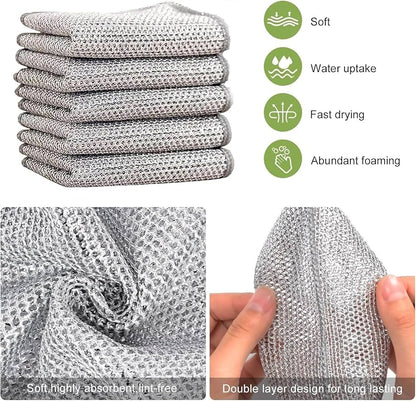 Éponges à Vaisselle en Acier-lot de 10 pièces