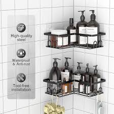 étagère  de douche d angle à 2 niveaux