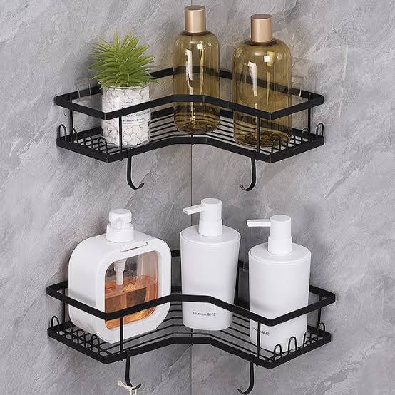 étagère  de douche d angle à 2 niveaux