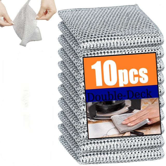 Éponges à Vaisselle en Acier-lot de 10 pièces