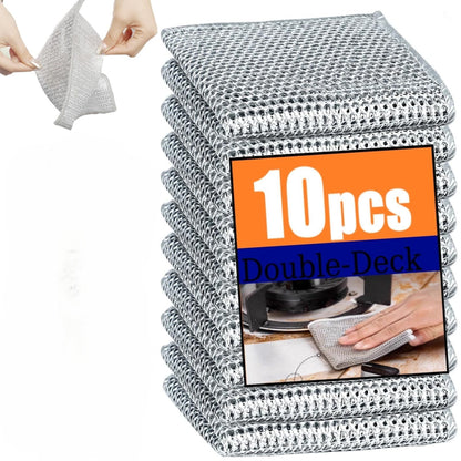 Éponges à Vaisselle en Acier-lot de 10 pièces